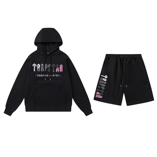 TRAPSTAR BLACK/PINK 'IT'S A SECRET' TRACKSUIT WITH SHORTS