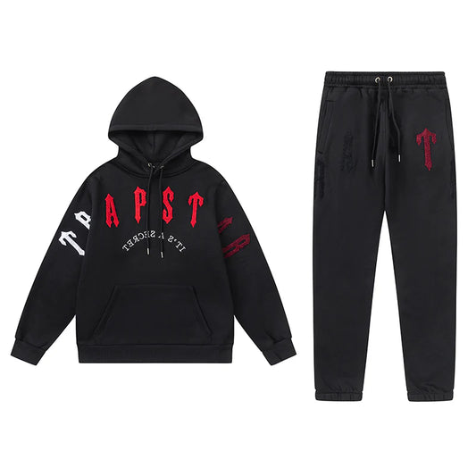 TRAPSTAR 'IT'S A SECRET' BLACK/RED TRACKSUIT