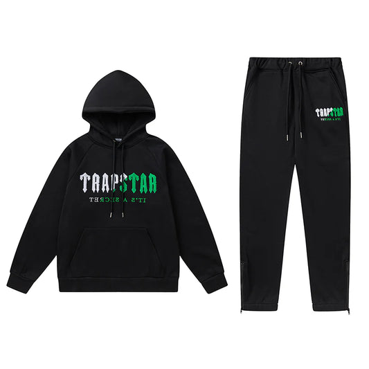 TRAPSTAR BLACK/GREEN 'IT'S A SECRET' TRACKSUIT