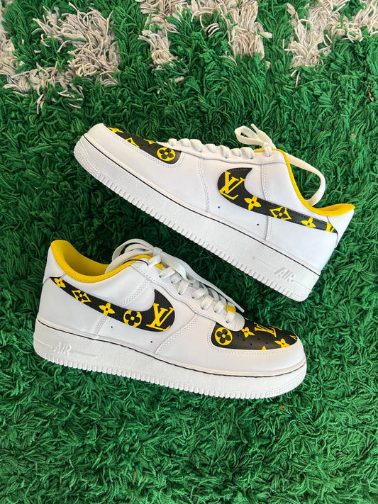 Custom Black & Yellow LV AF1